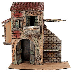 Country house, 25x15x27 cm, 6-8 cm Neapolitan Nativity Scene