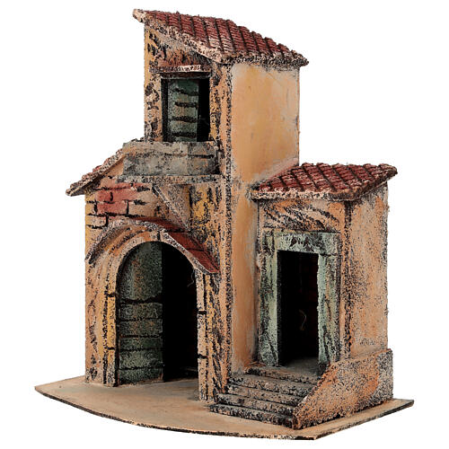 Casita con balcón 25x15x25 cm Belén Napolitano 6-8 cm 3