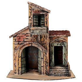Casetta con balcone 24x15x26 cm Presepe Napoletano 6-8 cm