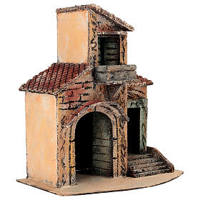 Casetta con balcone 24x15x26 cm Presepe Napoletano 6-8 cm