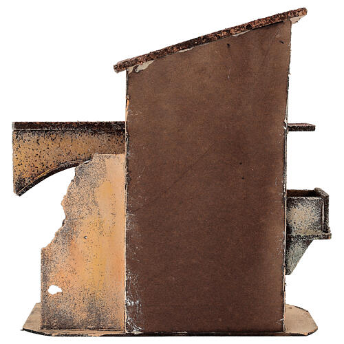 Domek dwustronny z balkonem do szopki neapolitańskiej 8-10 cm, 25x15x25 cm 4