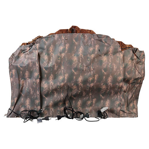 Borgo illuminato 100x60x70 cm cascata mulino forno Presepe Napoletano 10-12 cm 10