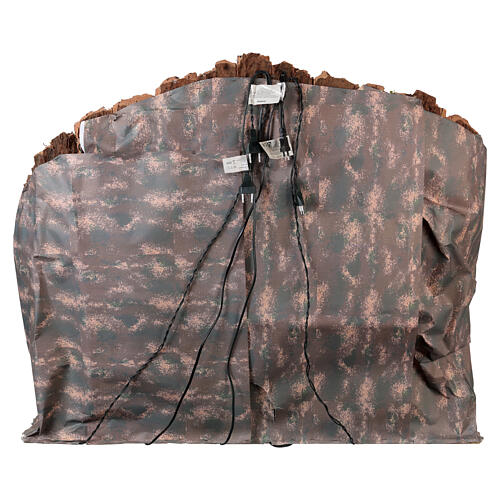 Illuminated setting with mill movement and real waterfall for 10-12 cm Neapolitan Nativity Scene, 100x60x84 cm 9