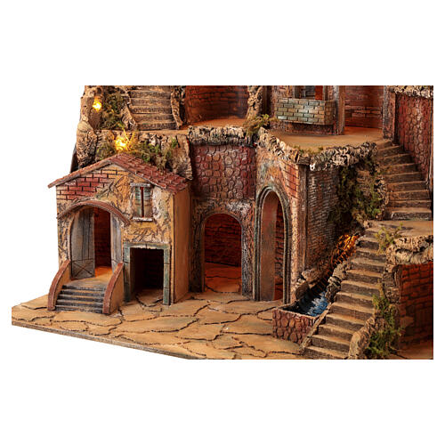 Décor 100x60x85 cm illuminé mouvement moulin cascade véritable Crèche Napolitaine 10-12 cm 6