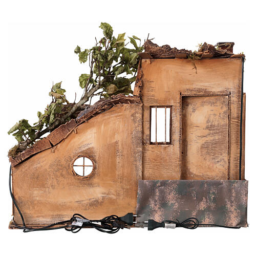 Borgo Presepe Napoletano con fontana Sacra Famiglia 45x65x40 cm presepe 10-15 cm 9