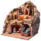 Ambientazione 45x35x35 cm illuminata movimento mulino cascata Presepe Napoli 6-8 cm s3
