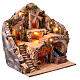 Ambientazione 45x35x35 cm illuminata movimento mulino cascata Presepe Napoli 6-8 cm s4