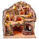 Ambientazione 45x35x35 cm illuminata movimento mulino cascata Presepe Napoli 6-8 cm s5