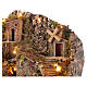 Illuminated village with working waterfall and mill for 8-10 cm Neapolitan Nativity Scene, 60x40x55 cm s4