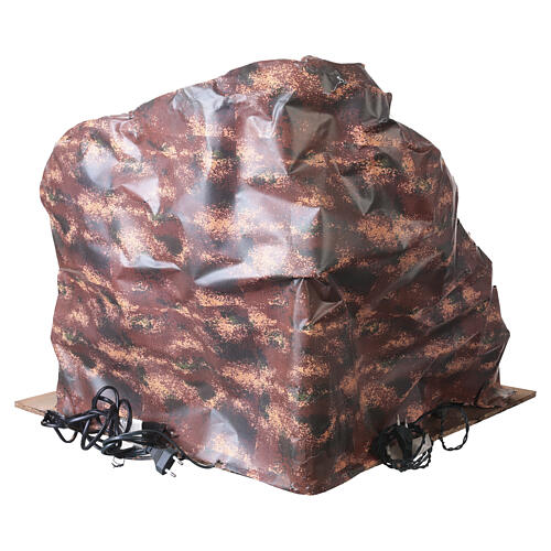 Aldeia de esquina iluminada 50x85x60 cm com moinho, fonte e forno para Presépio Napolitano 8-10 cm 8