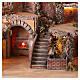 Illuminated village with oven, mill and real waterfall for 8-10 cm Neapolitan Nativity Scene, 60x70x50 cm s2