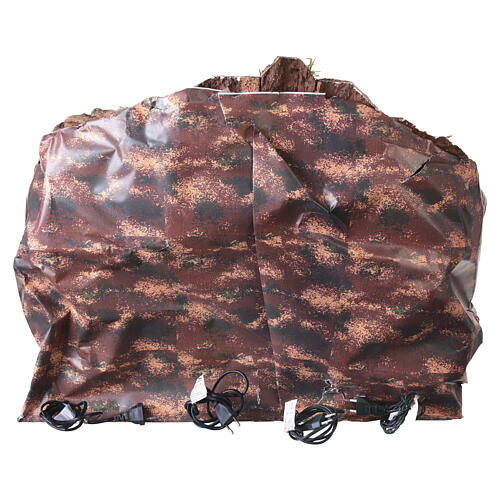 Borgo illuminato 60x70x50 cm con forno mulino cascata VERA Presepe Napoli 8-10 cm 8