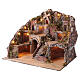 Lighted Nativity Village 60x70x50 cm with working oven mill waterfall, Naples 8-10 cm s3