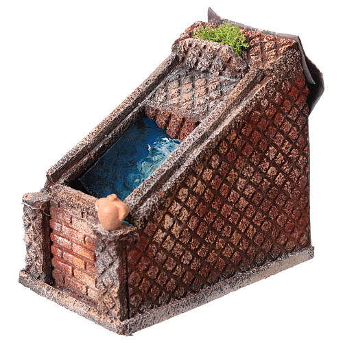 Wodospad prawdziwy 10x16x14 cm, szopka neapolitańska 6-8 cm, zasilany elektrycznie 3