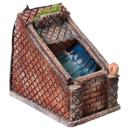 Cascata real bomba eléctrica 10x16x14 cm para presépio de Nápoles 6-8 cm 4
