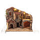 Ambientazione illuminata 55x40x50 casa con grotta e fontana presepe napoletano 8-10 cm s1