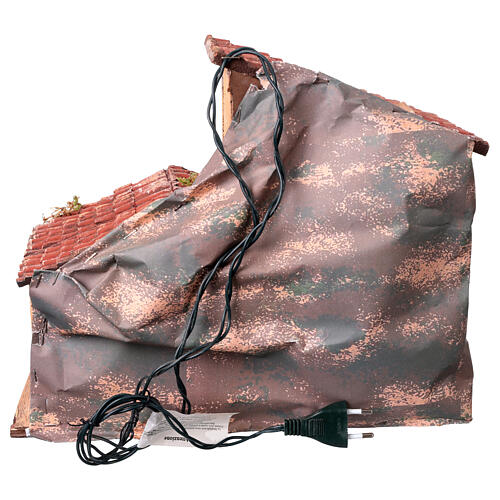 Casa illuminata 35x25x30 cm Presepe Napoletano 8-10 cm 4