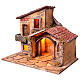Casa illuminata 35x25x30 cm Presepe Napoletano 8-10 cm s2