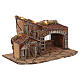 Casa con fienile 55x30x30 cm illuminata presepe napoletano 8-10 cm s3