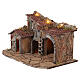Casa com celeiro 55x30x30 cm iluminada para presépio napolitano 8-10 cm s2