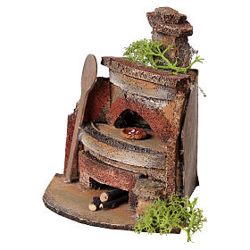 Wood-fired pizza oven for Neapolitan Nativity Scene, 10x9x10 cm, for 6-8 cm figures