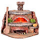 Forno per la pizza illuminato effetto fiamma 10x12x10 cm Presepe Napoli 6-8 cm s1