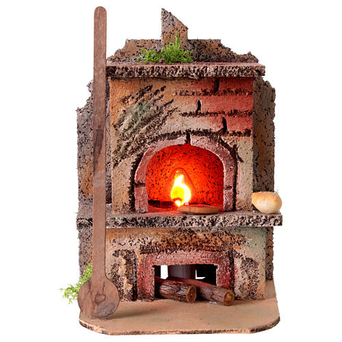 Forno a legna illuminato a corrente 10x9x15 cm Presepe Napoletano 8-10 cm 1