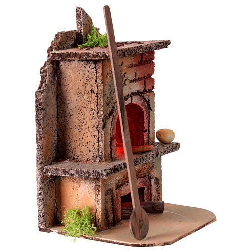 Forno a legna illuminato a corrente 10x9x15 cm Presepe Napoletano 8-10 cm 3