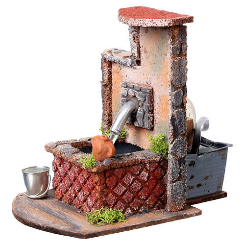 Fonte funcionante 10x15x13 cm presépio napolitano 8-10 cm 3