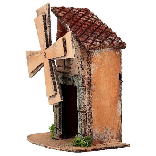 Ruchomy młyn wietrzny 15x9x16 cm, szopka neapolitańska 6-8 cm 2