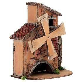 Moinho de vento funcional 16x10x18 cm presépio napolitano 6-8 cm