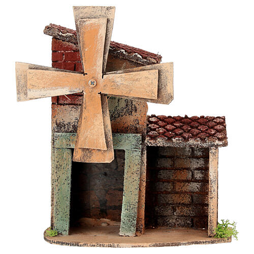 Mulino a vento funzionante 15x15x10 cm Presepe Napoletano 4-6 cm 1