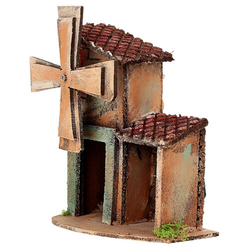 Młyn wietrzny działający, 15x16x8 cm, szopka neapolitańska 4-6 cm 2
