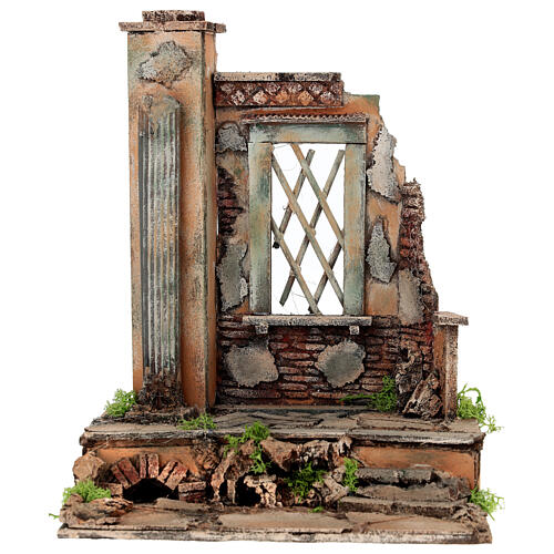 Tempelruine – 20 × 20 × 25 cm geeignet für 10–12 cm Krippe 1