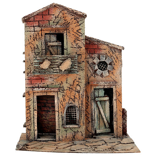 House with balcony 30x20x35 cm Neapolitan Nativity Scene 8-10 cm 1