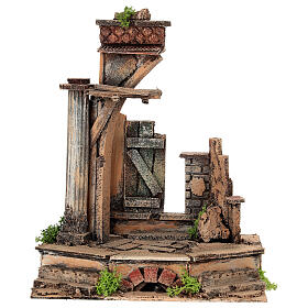 Temple en ruine 20x15x25 cm crèche napolitaine 6-8 cm