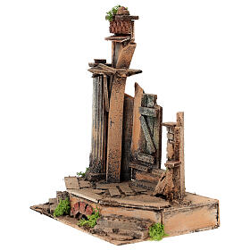 Miniature ruined Temple 20x15x25 cm Neapolitan Nativity Scene 6-8 cm
