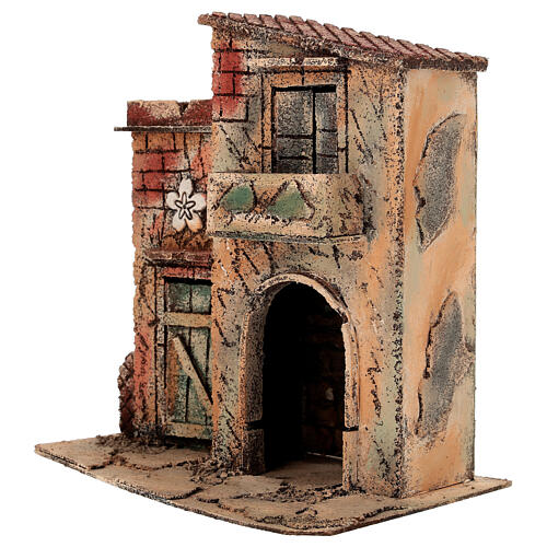 Ambientazione casa con fiore 25x15x25 cm Presepe Napoletano 6-8 cm 3