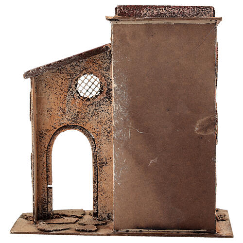 Casa con balcón techo plano 25x25x15 cm Belén Nápoles 6-8 cm 4