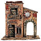 House with flat roof and balcony, 25x25x15 cm Naples Nativity Scene 6-8 cm s1