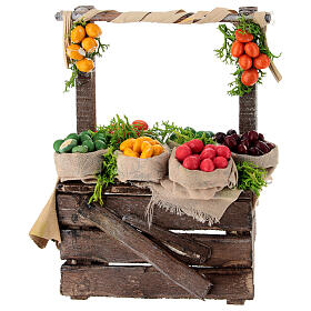 Étal fruits dans sacs de jute pour crèche napolitaine 10-12 cm terre cuite