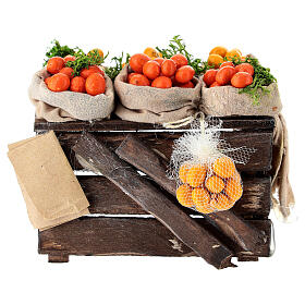 Étalage de citrons et oranges pour crèche napolitaine 10-12 cm en terre cuite