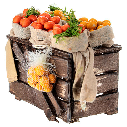 Étalage de citrons et oranges pour crèche napolitaine 10-12 cm en terre cuite 3