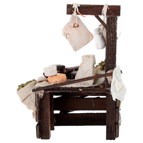 Banco olive formaggi salumi presepe napoletano 10-12 cm terracotta 5