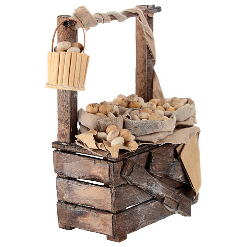 Banco uova in sacchi presepe napoletano 10-12 cm terracotta 3