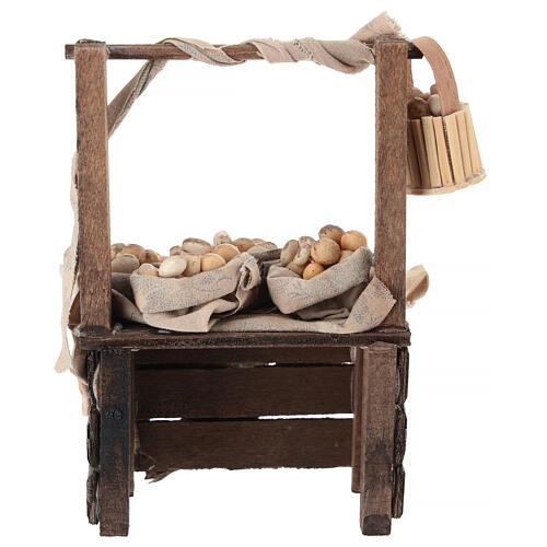 Banco uova in sacchi presepe napoletano 10-12 cm terracotta 5