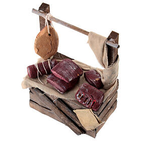Butcher stall for 10-12 cm Neapolitan Nativity Scene, terracotta