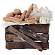 Marktstand mit Brot und Käse aus Terrakotta, im neapolitanischen Stil, für 10–12 cm Krippe – Krippenzubehör s1