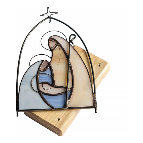 Holy Family stained glass candle holder 3