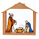 Glasbild Krippe aus Buntglas mit Holzstall s9